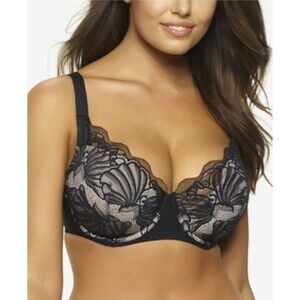 Paramour by Felina Bra sz 36G Black Tempting Plush Contoured Underwire 135061